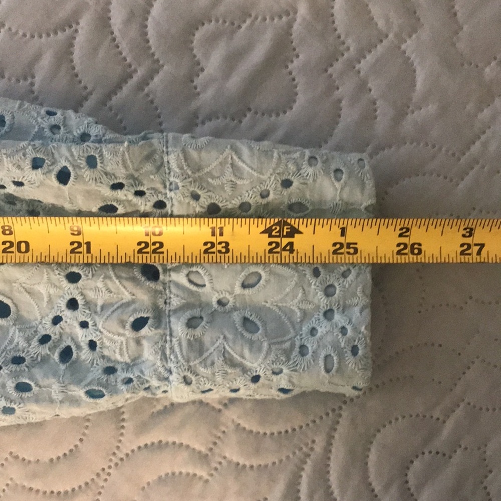 On 34th Blue Cool Eyelet Blouse Top Spring Plus Size Curve Loving Size… - Picture 15 of 15